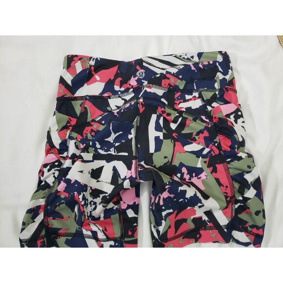 Lululemon Speed Track Shorts Side Pockets Multi Color Women's 4 Running Workout - Picture 3 of 10